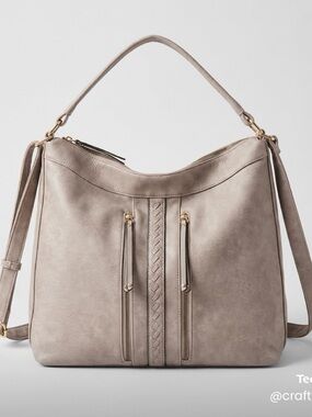 Convertible Shoulder & Backpack Bag with Dual Zip Detail
